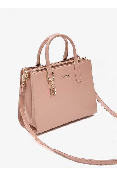 Flora Bella by Shoexpress Flora Bella Solid Tote Bag with Detachable Strap and Zip Closure