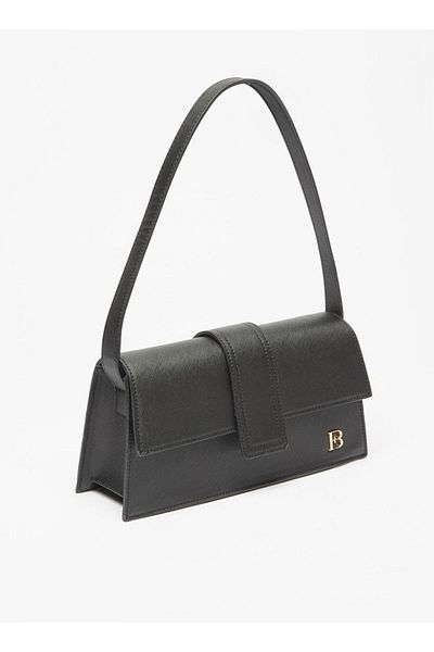 Flora Bella by Shoexpress Flora Bella Textured Shoulder Bag with Button Closure and Metallic Accent