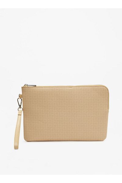 Flora Bella by Shoexpress Flora Bella Printed Pouch with Wristlet Strap and Zip Closure