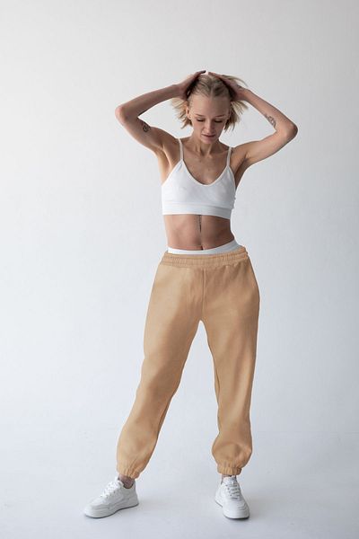 Vatkalimon Cream Pocket Oversize Sweatpants