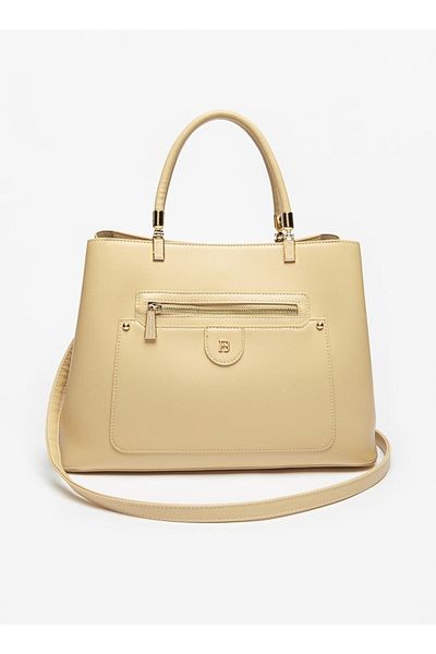 Flora Bella by Shoexpress Flora Bella Solid Tote Bag with Top Handles and Adjustable Strap