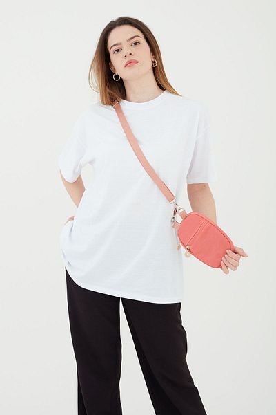 Rosso Collina Unisex Crossbody Bag Zippered 2 Compartments Adjustable Strap Phone Holder L:20 E:12 W:5