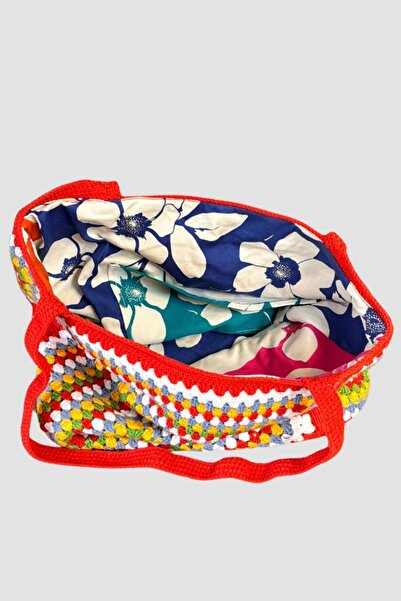 Uretti Gülnur 2184 - Кольорова бавовняна сумка з квітковим візерунком