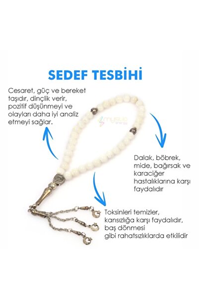 Golden Palace Sertifikalı Sedef Doğal Taş Erkek Tesbih | Hediyelik Doğaltaş
