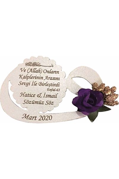 nefticaret Söz, Nişan,nikah,kına Hediyelik Ahşap Magnet 25 Adet
