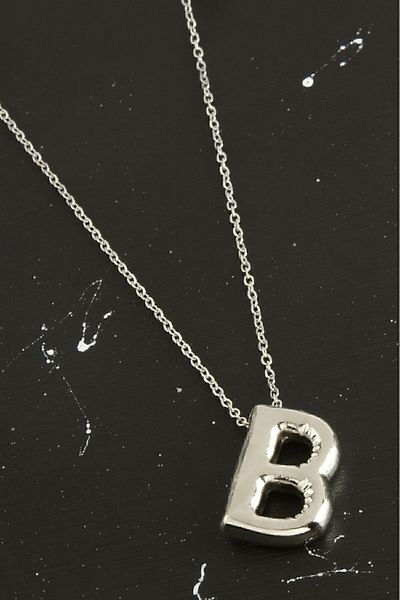 HerşeyVarBurda 3D Letter Balloon Necklace - Silver Color