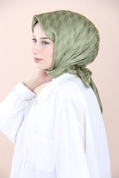 Emproyal Φουλάρι με δικτυωτό σχέδιο KHAKI Imperial Jacquard
