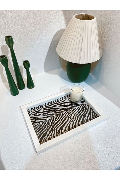 DEKORMED Zebra Pattern Decorative Tray-Board-Organizer