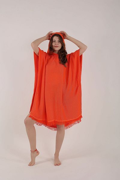 HİLAL COLLECTİON Viscose Bamboo Poncho 1 Piece Solid Color Pareo