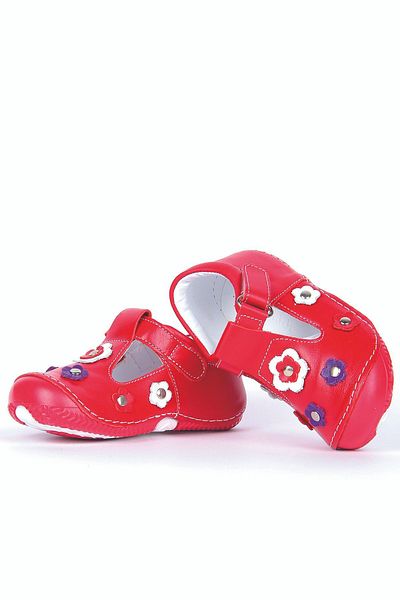 Joy Colours Girl's Pink Genuine Leather Orthopedic First Step Baby Shoes B106