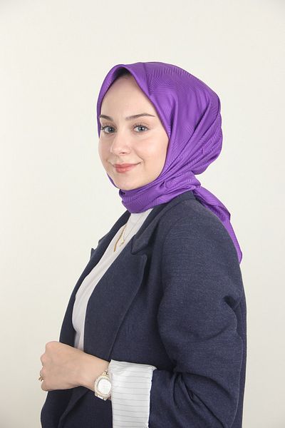 Bursa İpek Μωβ Κασκόλ με μοτίβο πέτρας İpekhan Jacquard