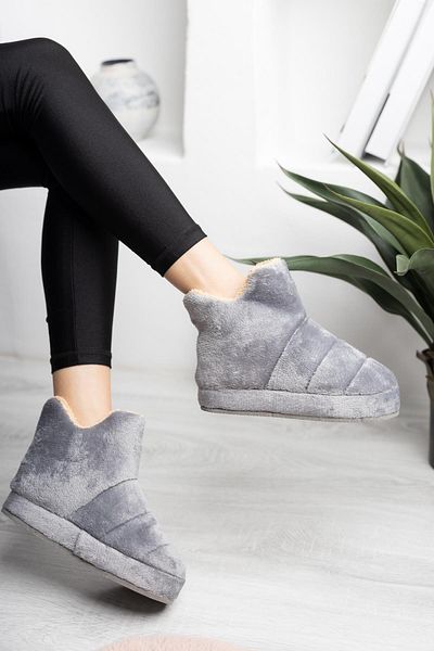 StWenn Gray Slippers Women's Home Boots - Thick and Light Sole