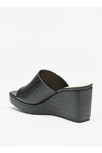 Flora Bella by Shoexpress Flora Bella Textured Slip-On Sandals with Wedge Heels