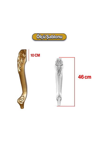 Badem10 Zade Plastic Aur Aur Culoare Masa de cafea Picior 46cm 1buc Mobilier Zigon Ceai Masa de cafea Picior Picioare