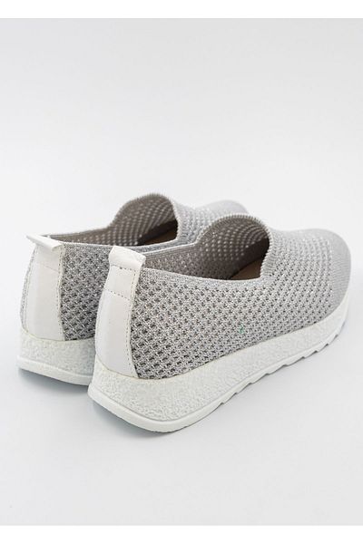 DERİCİ New Gray Linen Glitter Orthopedic Sole Women's Daily Soft Shoes - Gra24