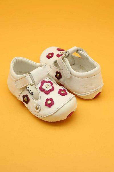 Db Kids Genuine Leather Orthopedic First Step Baby Shoes White B106