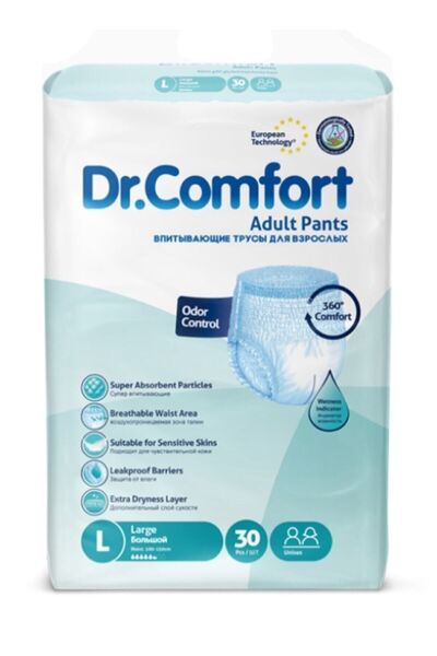 Dr.Comfort سراويل داخلية ماصة للكبار، مقاس كبير، عبوة من 30 قطعة، 4 عبوات، 120 قطعة