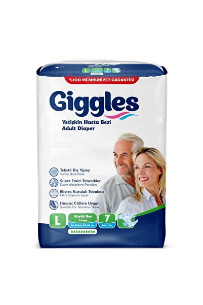 giggles Yetişkin Bel Bağlamalı Hasta Bezi Large 7'li 1 Paket 7 Adet