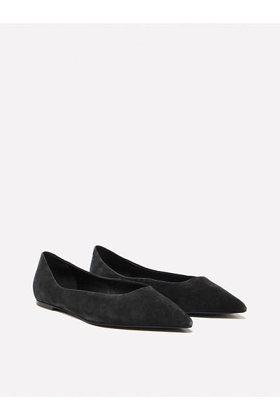 Sisley Balerini din piele intoarsa cu tura neagra pentru dama