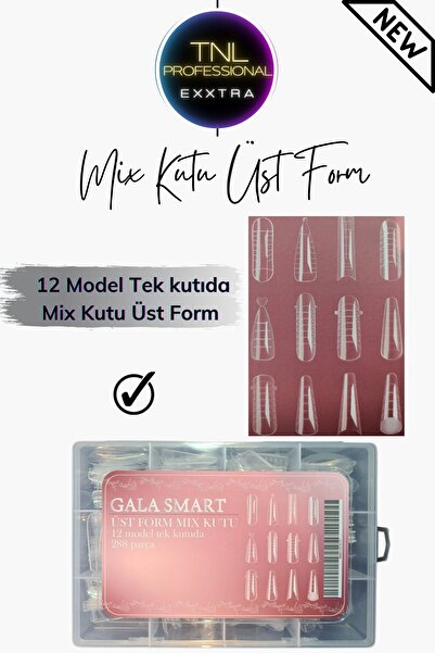 gala smart Protez Tırnak Üst Form Tips Mix Kutu Poly Jel Kalıp Çıkarılabilir ...