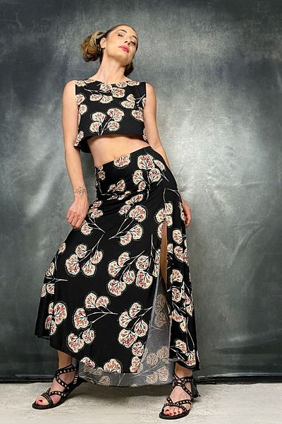 Quincey Fusta cu fantă cu model etnică nr. 36