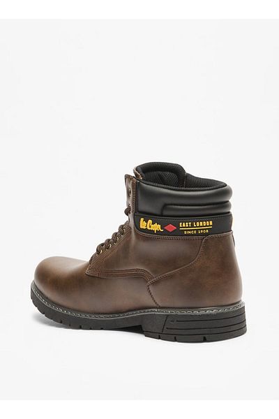 Lee Cooper حذاء Chukka للرجال مع تفاصيل الشعار وأربطة للإغلاق
