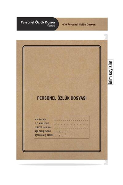 Tuna Metal Askılı Personel Özlük Dosyası 4 Yapraklı (100 lü Paket 4 Sayfa)