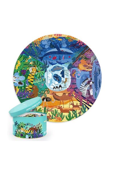 Mideer 150p Round Puzzle -anımals Around The World Yeni