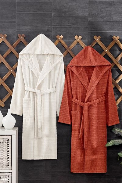 Casnack Σετ μπουρνούζι Quina Beige με κουκούλα υπερμεγέθη