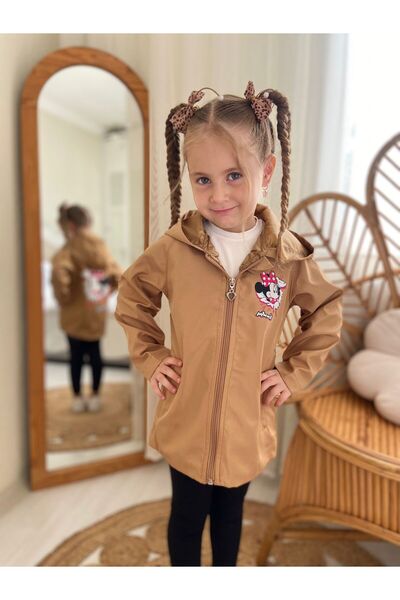 EFE KIDS Girl's Printed Waterproof and Windproof Trench Coat-Rain Coat