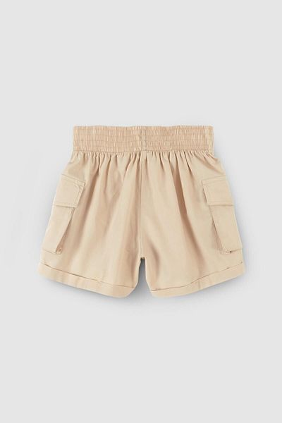 Little Gusto Beige Colored Children's Shorts - Cargo Pocket and Organic Cotton