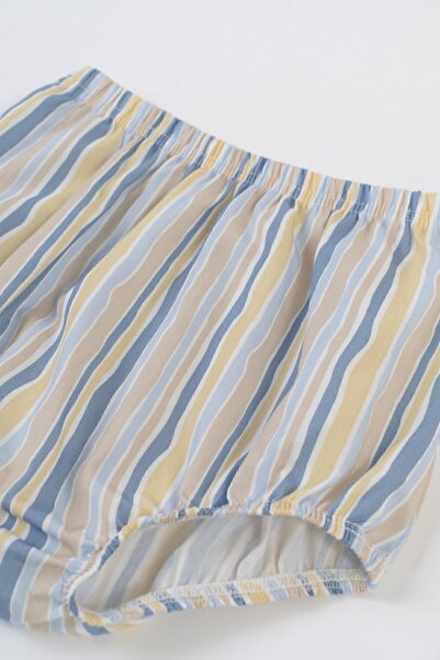 Little Gusto Baby Bloomer (Panty) Striped Blue - Beige Organic Cotton