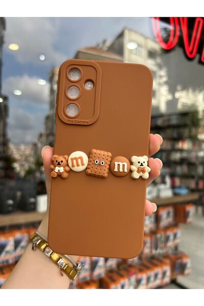 OVADA Samsung Galaxy A15 Uyumlu Kamera Korumalı 3D Ayıcıklı Silikon Kılıf