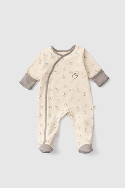 Little Gusto Organic Cotton Jumpsuit with Gloves and Booties Small Cotton Patterned Size: 6-9 Months