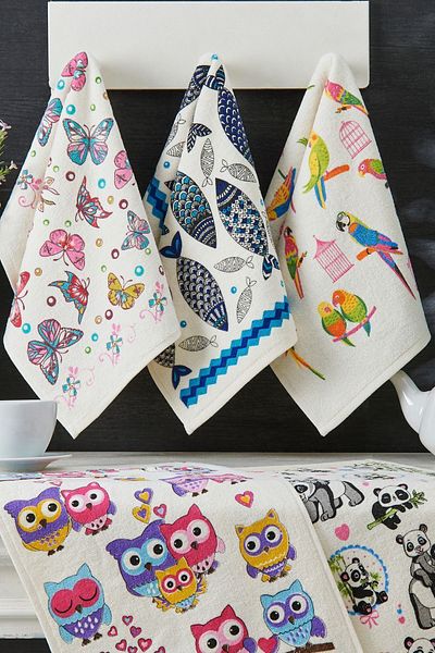 Casnack Nora 5 Pieces Printed Kitchen Towel Set 30x50 cm