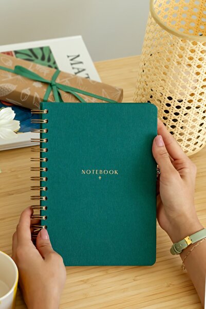 Matt Notebook A5 15x21 cm Spiralli Keten Not Defteri Koyu Yeşil