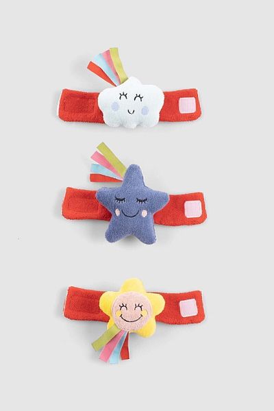 Little Gusto Organic Cotton Rattle Bracelet Set