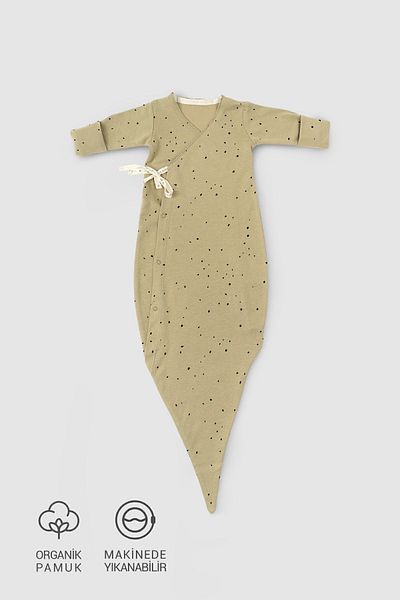 Little Gusto Laced Sleeping Bag Newborn Cosmos Khaki Organic Cotton