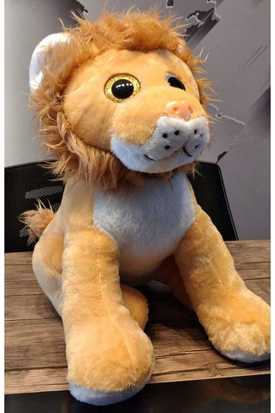 Halley Peluş Oyuncak Wild Animals Series Glass Eye Lion Plush 35cm
