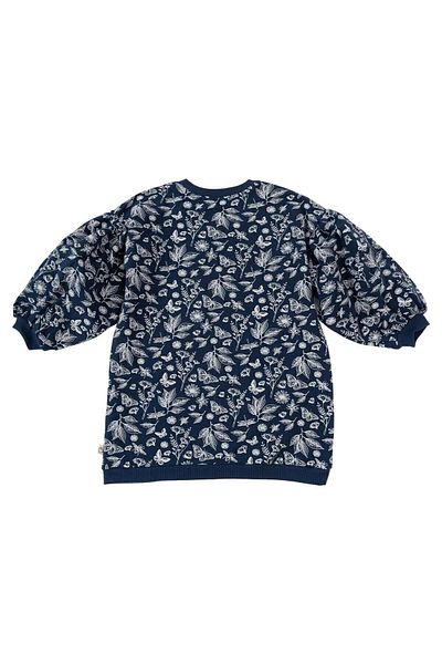 Little Gusto Balloon Sleeve Sweat Kids Orenda Navy Blue Organic Cotton