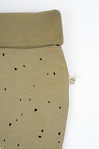 Little Gusto High Waist Trousers Baby Cosmos Khaki Organic Cotton