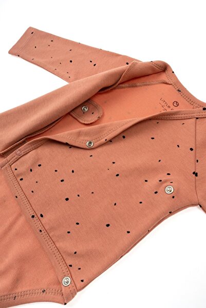 Little Gusto Long Sleeve Double Breasted Bodysuit Newborn Cosmos Pink Organic Cotton