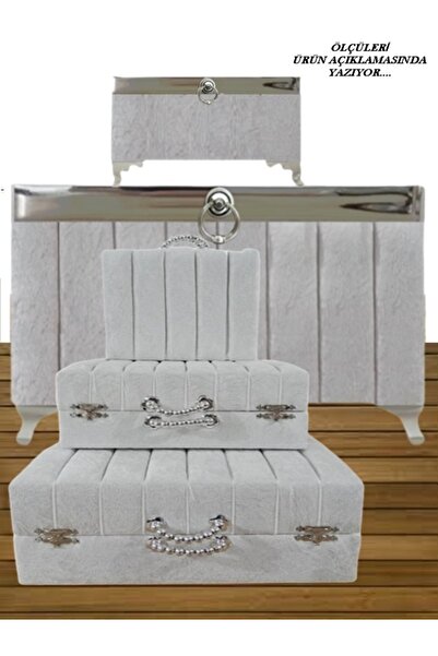 Hasret Çeyiz Çeyiz Sandık Damat Nişan Bohça Çanta Bavul Gelin Sandığı 5li 0576