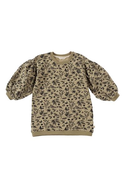 Little Gusto Balloon Sleeve Sweat Kids Orenda Khaki Organic Cotton