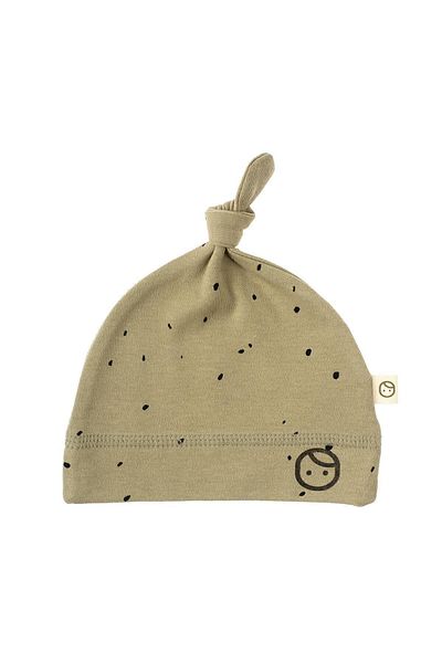 Little Gusto Knotted Hat Newborn Cosmos Khaki Organic Cotton