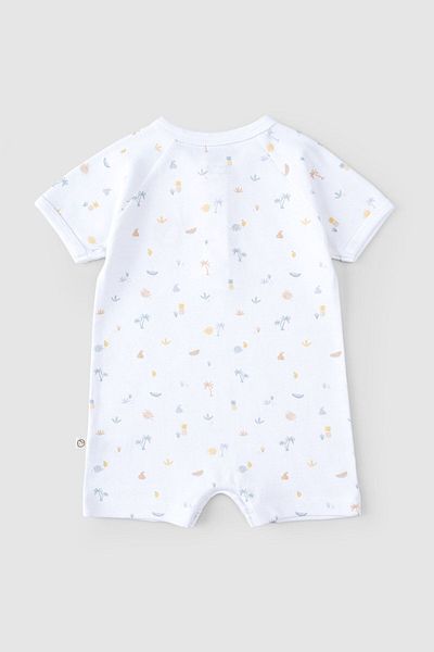 Little Gusto Organic Cotton Short Sleeve Baby Shorts Jumpsuit - Picnic