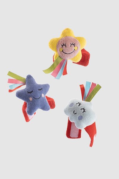 Little Gusto Organic Cotton Rattle Bracelet Set