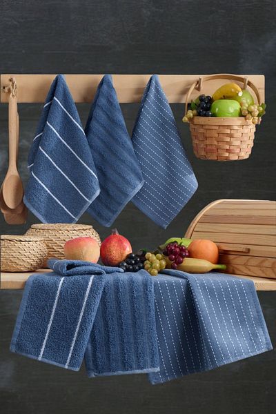 Casnack طقم مناشف للمطبخ والوجه مكون من 6 قطع من Seher - 30x50 سم
