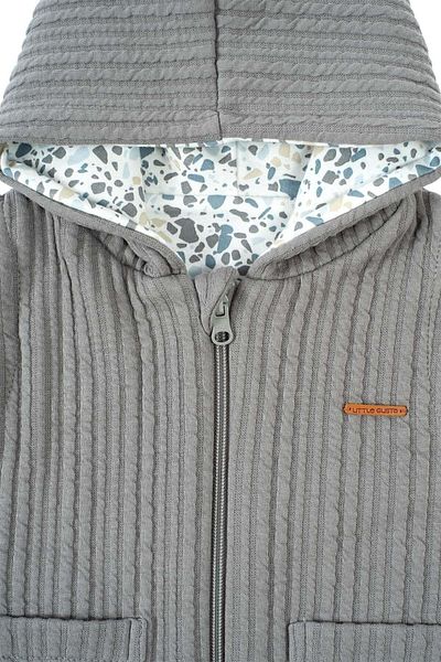 Little Gusto Hooded Double Sided Quilted Vest Kids Gray