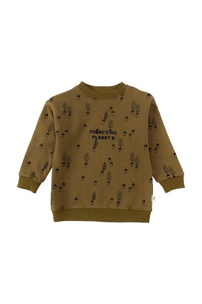 Little Gusto Children's Tracksuit Khaki Hazelnut Patterned Organic Cotton